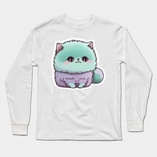 Elegant Persian Cat Sticker for Cat Lovers Long Sleeve T-Shirt